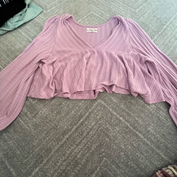 Urban outfitters purple ruffled top ~xs